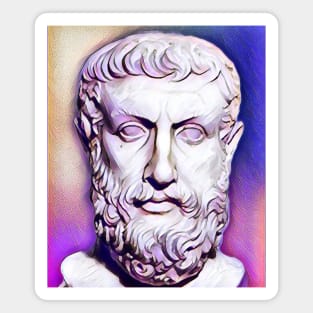 Parmenides of Elea Pink Portrait | Parmenides of Elea Artwork 7 Magnet